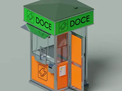 Information or tickets street kiosk 3D model