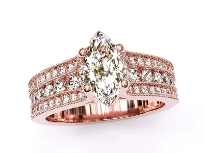 marquise fancy ring 3D print model
