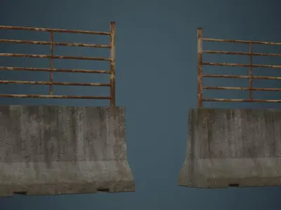 Concrete Barrier 2D Low-poly 3D model