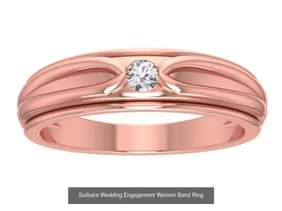 35 Solitaire Wedding Engagement Women Band Rings Collection 3D Model Pack