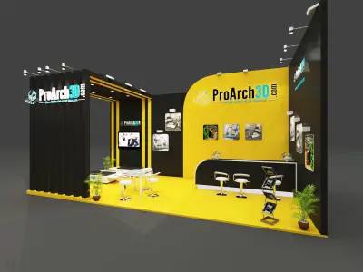 Exhibition stall 8 mtr x 4 mtr 2 sides open 3D model 3D model