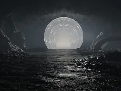 Cave - Rocks - Dark - Blender - Tunnel 3D model