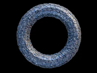 Torus Spaceship Sci Fi Mothership Low-poly 3D model