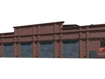 Railway depot Low-poly 3D model
