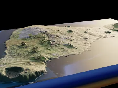 Easter island 3d model terrain 3D model