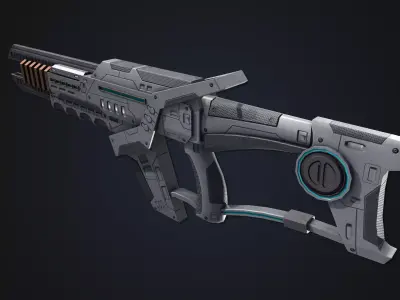 Sci fi rifle Low-poly 3D model