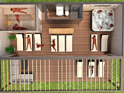 hostel and SPA mobile home  version 3d model Low-poly 3D model