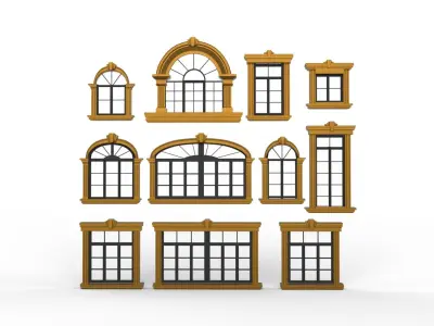 windows Low-poly 3D model