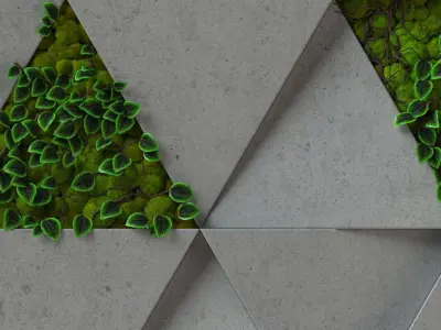 moss concrete - seamless 3d wall panel Texture