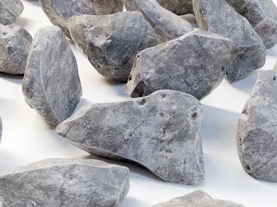 Stone rock river splinter n1a 3D model