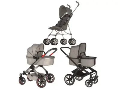 Baby Strollers Collection 3D model