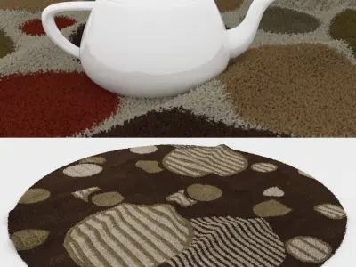 Round Rug Set 189 3D model