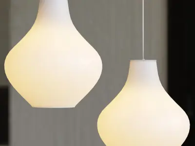 Sixties three pendant lights with shades 3D model