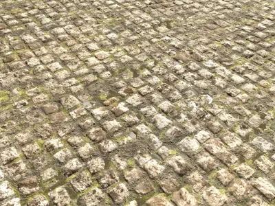 Cobblestone Road Texture PBR Texture