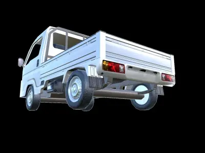 PBR Minitruck Lowpoly suzuki nissan pickup truck 3D model