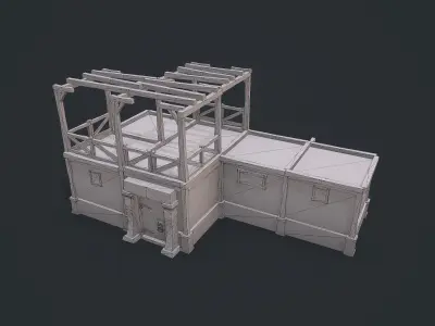 Hand Paint Desert House Low-poly 3D model