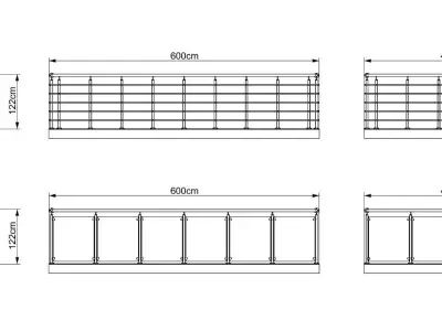 Balcony 4 pcs 3D model