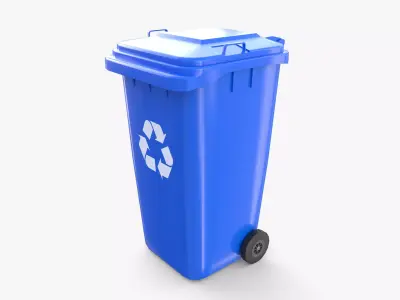 Trash can v14 Low-poly 3D model