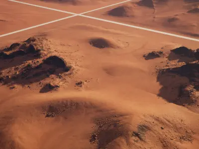 Wadi Rum dunes pack of 6 V2 Low-poly 3D model