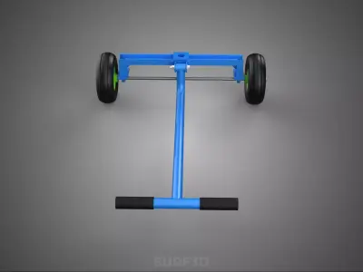 STEERING HANDLE LEVER RANGE CONTROL AXLE WHEEL TIRE CART TROLLEY 3D model