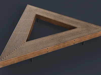 Modern Outdoor Bench 57 PBR Game Ready Low-poly 3D model