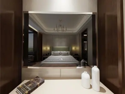 Simple and cozy bedroom Vray 3D model a9 3D model