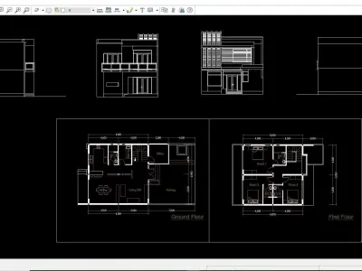 House D1 - Sketchup dwg 3D model