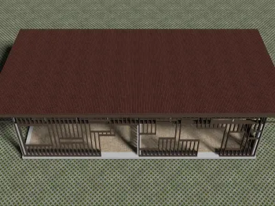 Outdoor pergola 3D model