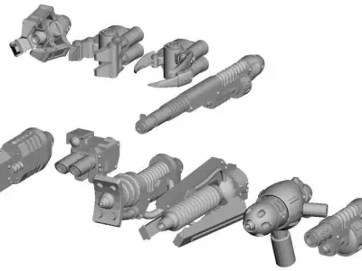 Dark Techno priests pack 3D print model