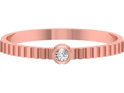 Solitaire Women Light Weight Band Ring 3D print model 27