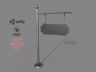 Metal Signboard Low-poly 3D model