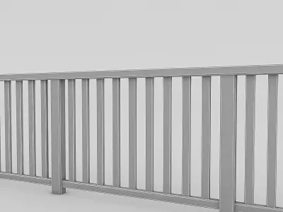 Wood Railing 2 Low-poly 3D model