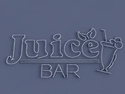 Juice Bar Neon Sign Low-poly 3D model