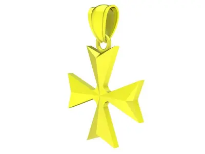 Minimalist Cross Pendant Gold Jewelry 3D Model 6799 3D print model