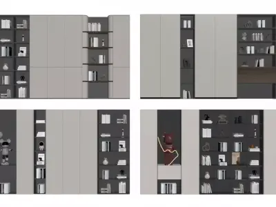 modern bookcase 3D model