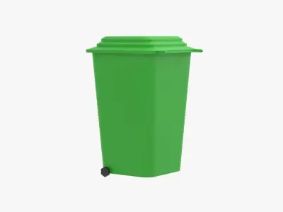 Dustbin trash can Low-poly 3D model