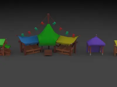 Stylized Low Poly Chirstmas Pack Low-poly 3D model