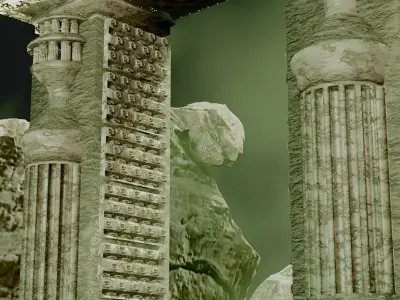 ancient ruins gateway 3D model - fantasy temple arch 3D model
