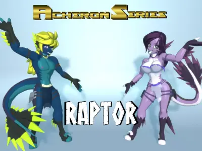Acheron Raptor Nude Low-poly 3D model