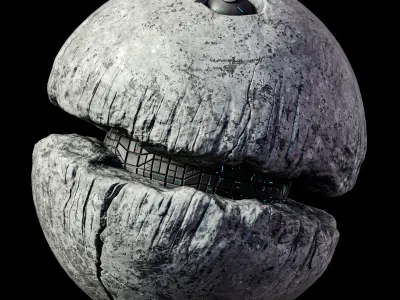 Death Moon Sci Fi Planet Base Low-poly 3D model