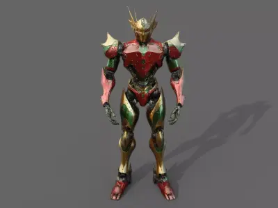 Cyborg Fighter Pack 3 Low-poly 3D model