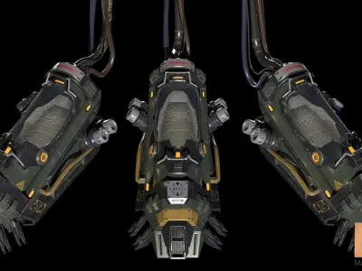 Sci-FI Creocapsule Low-poly 3D model