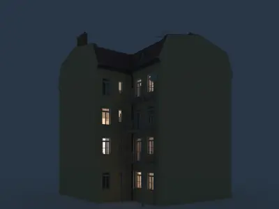 Residential City Building - Corner - 21 - Stucco 3D model
