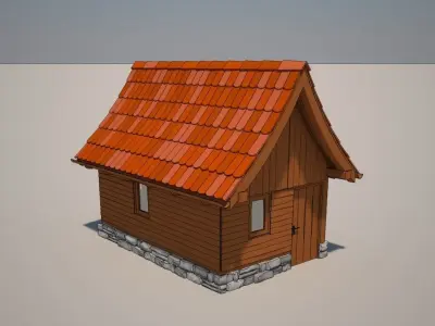 Cartoon Medieval House 06 3D model
