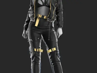 Girls Outfit 7- Marvelous Designer with Video Process 3D model