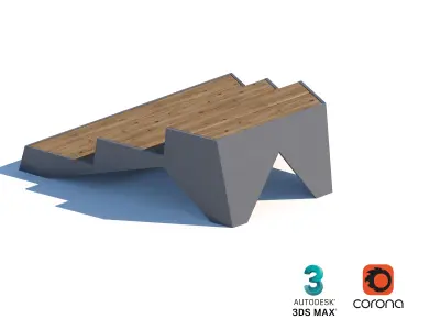 Modern Tiered Seating Platform for Outdoor Spaces 3D model