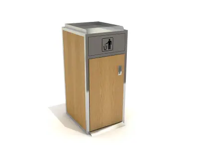 Stainless Litter Bin and Plastic Bin 3D model