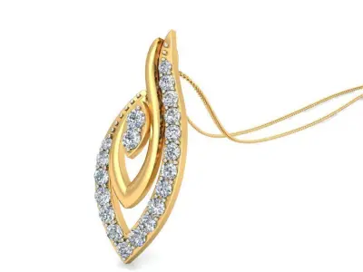 Pendant 3dm stl FBX OBJ Render Detail diamond in gold 3D print model get