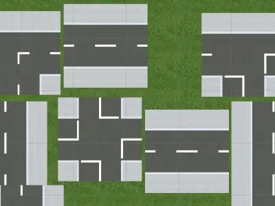 Road Pack Includes Strate L T and X Low-poly 3D model