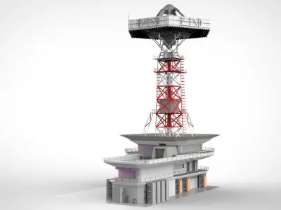 sci-fi antenna post 3 3D model